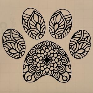 Zentangle Dog Paw - Decal